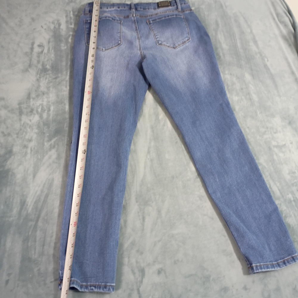 Earl Jean Womens Skinny Jeans Size 12 Medium Wash Floral Butterfly Embroidered - Picture 6 of 8